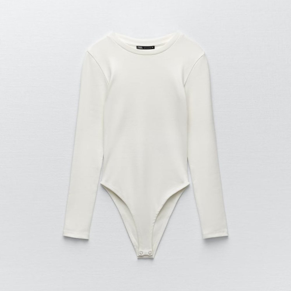 ZARA Ribbed Long Sleeve Bodysuit